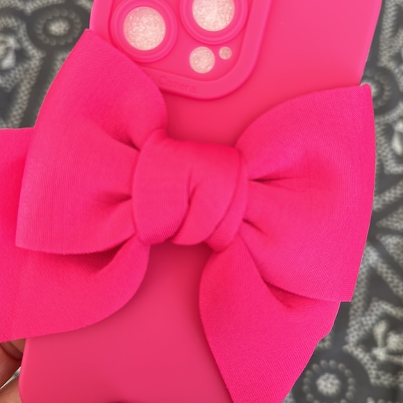 🩷 BARBIE FEVER 🩷 NEW Ladies iPhone 13 Pro Bow Tie Ribbon Phone Case MAGENTA - Picture 4 of 4